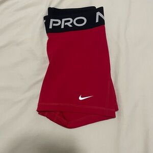 Nike Pro Red and Black Compression Shorts